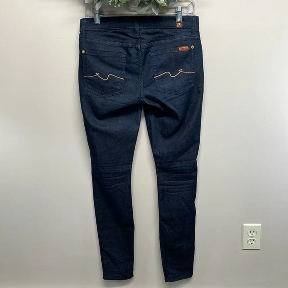 NWOT 7 For All Mankind The Skinny Dark Wash Denim Jeans 27 - Picture 1 of 16